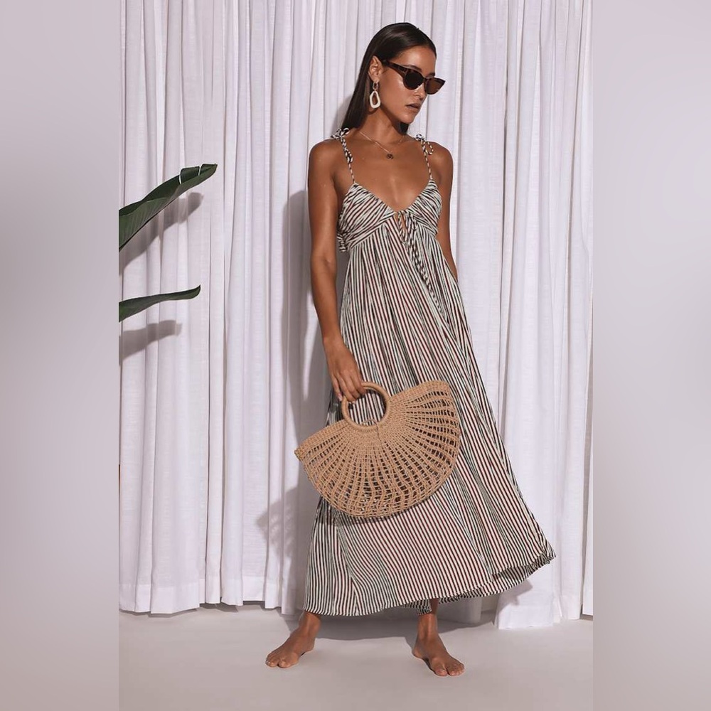 Amuse Society fern striped maxi dress size medium